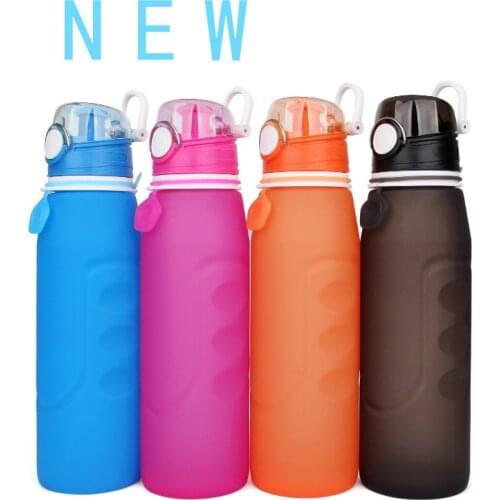 1 PCS Outdoor Silicone Water Bottle Water Portable Folding Cup Bag Travel Riding Exercise Soft Folding Cup Easy To Carry Fold