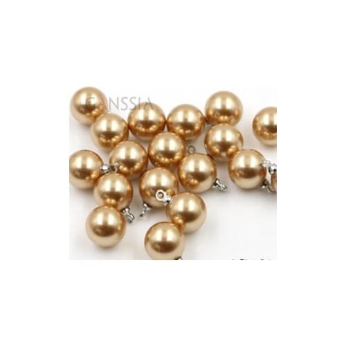 10pcs/lot Size:10mmExquisite Light Brown Circular Resin Pearl Silver Shank Button for Clothing Woman Kids Decorative(SS-2283)