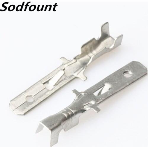 100pcs H62 brass tinned 4.8mm automotive terminal Automotive connector male terminal DJ612-4.8B