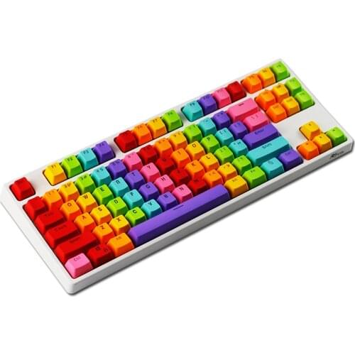 104 Keys Rainbow Doubleshot PBT Backlit Keycaps Set OEM Profile for ANSI MX Mechanical Gaming Keyboard GK/Annie/poker 104/87/61