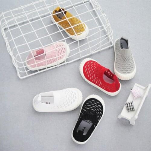 2021 Summer Korean Version Of Childrens Shoes Thin Hollow Mesh Boys And Girls Footwear Casual Breathable Single Shoes YNN
