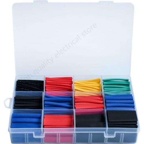 750pcs 2:1 Wrap Wire Cable Insulated Polyolefin Heat Shrink Tube Ratio Tubing Insulation Shrinkable Tubes