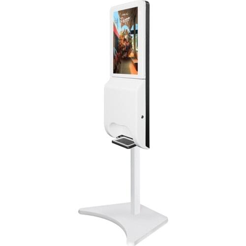 Oem digital signage dispenser advertising hotel building shopping mall smart sensor hand sanitizer advertising kiosk