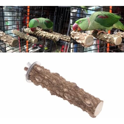 1Pc 10/20/30cmWooden Bird Parrot Stand Holder Paw Grinding Perch Chew Pets Toys Hanging Cage Birds Supplies Good Quality C42