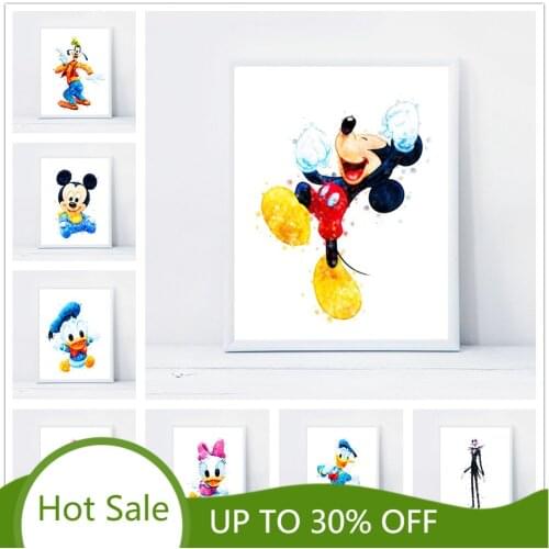 Disney Classic Anime Poster and Prints Donald Duck Mickey Mouse Canvas Painting Living Room Pictures for Childrens Room Decor