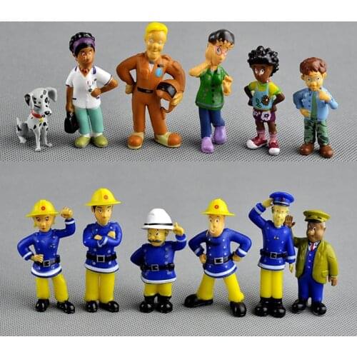 Delicate 12pcs/lot 2.5-6cm Fireman Sams action figure PVC Figures doll toys