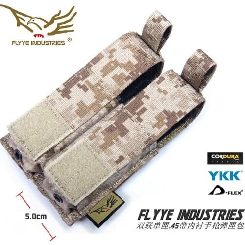 FLYYE MOLLE Double cassette single .45 pistol with magazine pouch liner CORDURA FY-PH-P006