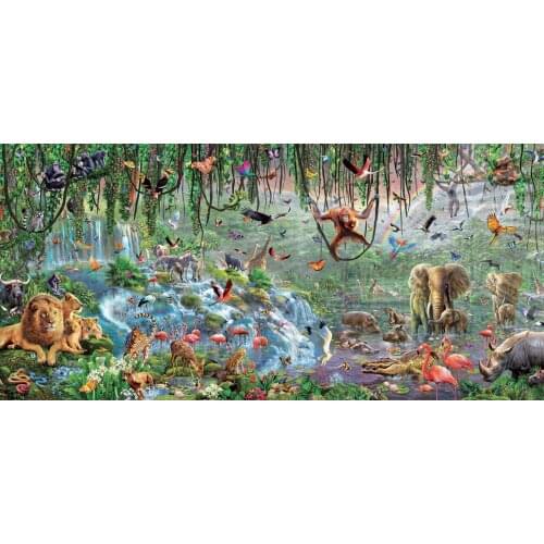 JOHNSON Wildlife Forest wild Animal Monkey Leopard Lion Elephant Giraffe Flamingo backdrops Computer print party background