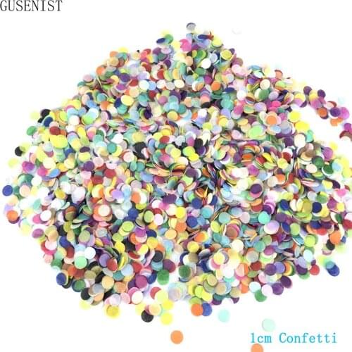 1cm 10g/pack Mixed Colors Round Tissue Paper Confetti Sprinkles Filling 30cm Balloon Wedding Birthday Party Table Decorations