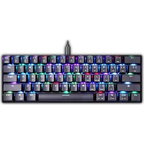 Motospeed CK61 Portable 60% RGB Gaming Mechanical Keyboard 61 Keys Wired LED Backlight Laser Mini Keyboards For PC Laptop Gamer