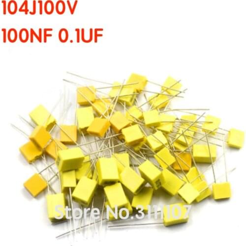 20PCS/LOT 104J 100V Correction Capacitor 100NF 100V Polypropylene Safety Plastic Film Capacitor New