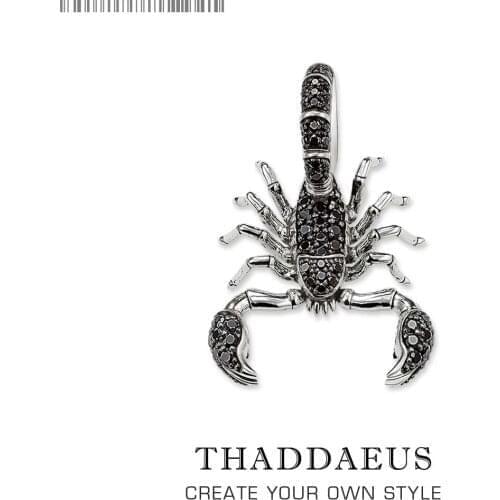 Pendant Scorpion Black,2019 Brand New Fashion Jewelry Europe Bijoux 925 Sterling Silver Accessories Gift For Woman Rebel Men