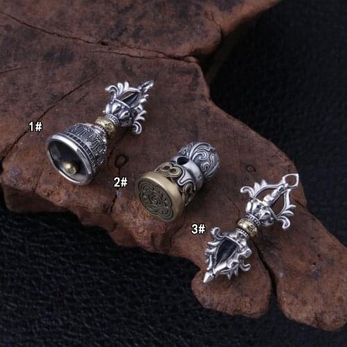 2020 New Buddha Pendant 100% 925 Sterling Silver Jewelry Men Women Religion Vajra Bell Necklace Pendant Jewelry Christmas Gift