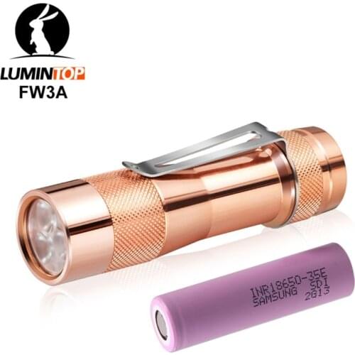 LUMINTOP FW3A Copper Mini Flashlight CREE XP-L HI 2800 Lumen LED Flash Light by 18650 Battery for Search, Rescue ,Outdoor sports