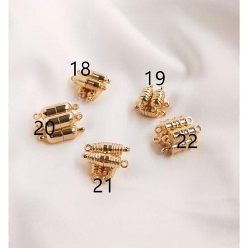 10pieces 14k gold cooper plated magnet clasp /hook connector wholesale for jewelry DIY necklace pearl hook findings