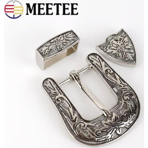 Meetee 1set(3pcs)26mm Metal Belt Buckle Vintage Pin Buckles for Women Men DIY Jeans Waist Bands Leather Craft YK203
