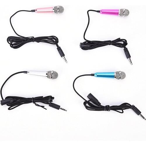 3.5mm Stereo Studio Mic KTV Karaoke Mini Microphone For Cell Phone Laptop PC Desktop 5.5cm*1.8cm Small Size Mic