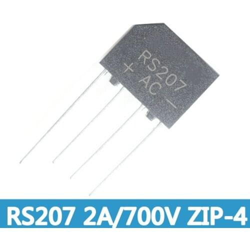 10PCS RS207 DIP ZIP-4 Bridge Rectifier 2A 700V