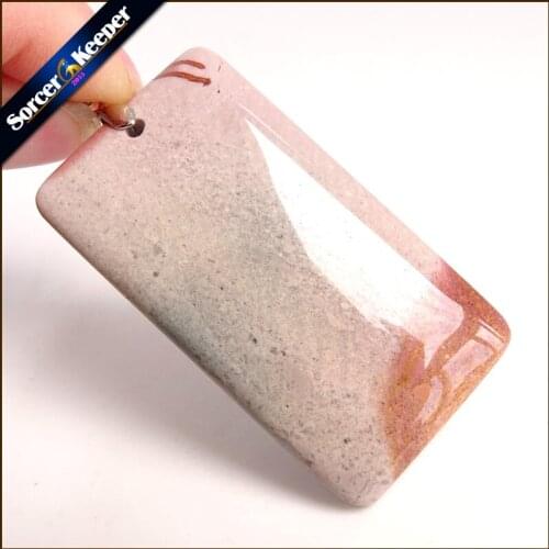 Mens Pendant Square Shape Real Natural Picasso Jaspers Stone Beads For Jewelry Making DIY Polar Jades Necklace Material ZS753