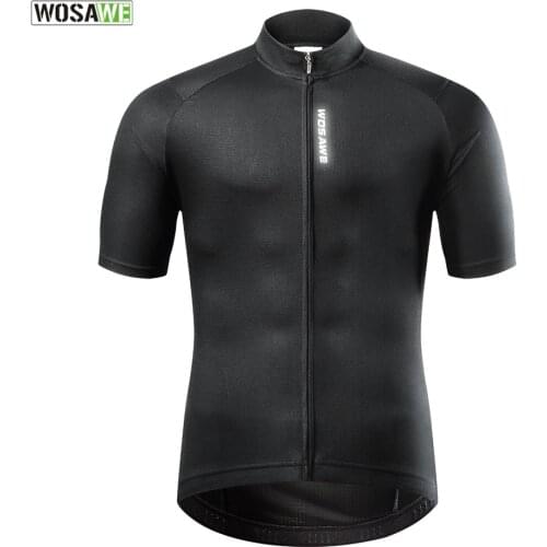 WOSAWE Cycling Mens Bike Jersey Short Sleeves Reflective Summer MTB Mountain Road Bike Downhill Racing Fit Bicycle Tops