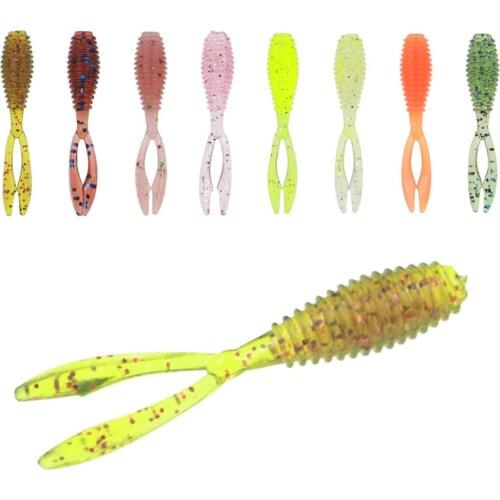 Fishing Soft Lures 10pcs/lot 0.4g 35cm Twin Tail Artificial Wobbler Ocean Rock Silicone Shad Worm Bait Fishing Accessories