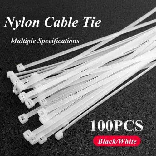 Nylon Cable Self-locking Plastic Wire Zip Ties 100pcs Set Fastening Tie Strap Cable-Tie Wire-Zip-Ties-Set white Cable Hardware