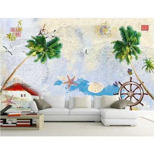 Custom 3d photo wallpaper 3d wall murals wallpaper mural Beautiful Coco Retro TV Sofa Background Wall Painting home decoration