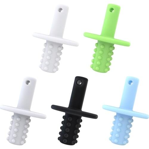 5 Colors Solid Color Baby Mace Teether For Childrens Silicone Molars Safety Chew Newborn Bite Toys For Baby Oral Teeth Care