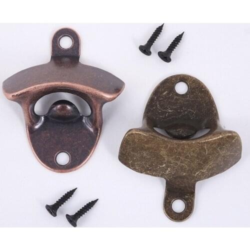 Retro Wall Mounted Beer Bottle Opener for Wine Soda Glass Cap Kitchen Bar Restaurant Gift W8860