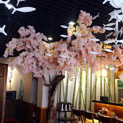 Simulation Cherry Blossom Branch Wedding Room Decoration Cherry Tree DIY Simulation Flower Living Room Balcony Flower Vine