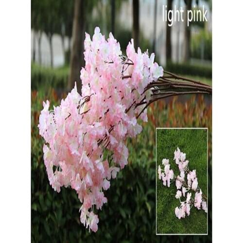 Three Branches for one Bouquet Artificial Cherry Blossom Flower Garland for Home Ornament Wedding Backdrop Arch Decoration