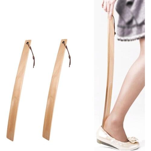 Wooden Shoehorn Convinent Wearing Spoon Pull Fashion Long Handle Shoe Horn Lifter For The Older The Pregnent