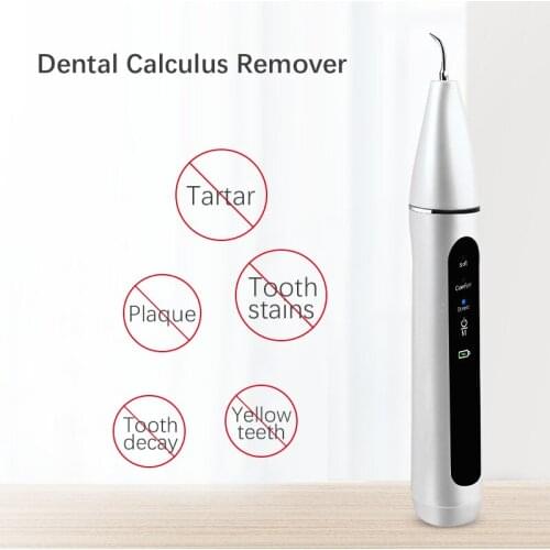 Electric Ultrasonic Tooth Cleaner Dental Scaler Tooth Calculus Remover Waterproof Magnetic Charging 3 Modes Tooth Plaque Cleaner