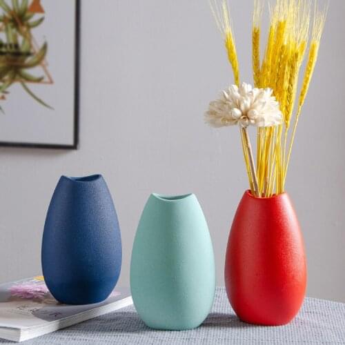 Nordic style vase simple modern ceramic ornaments dried flower ornaments porch living room flower arrangement table TV cabinet