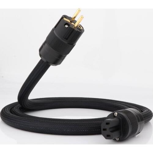 High Quality Hi End D517 Power Cord CD Amplifier Amp Cable with P078 Gold Plated Power Plug AC Mains Power Cable EU Power Iine