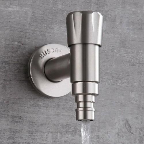 Explosion-proof Stainless Steel T1/2 Threaded Washing Machine Water Tap Faucet Bathroom Fixture