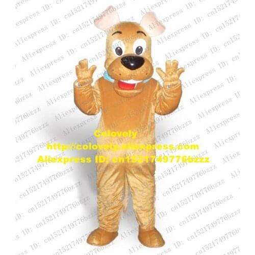 Yellow Brown Dog Mascot Costume Mascotte With Black Big Nose Fat Belly Adult Size Party Outfit Suit Fancy Dress No.77 Free Ship