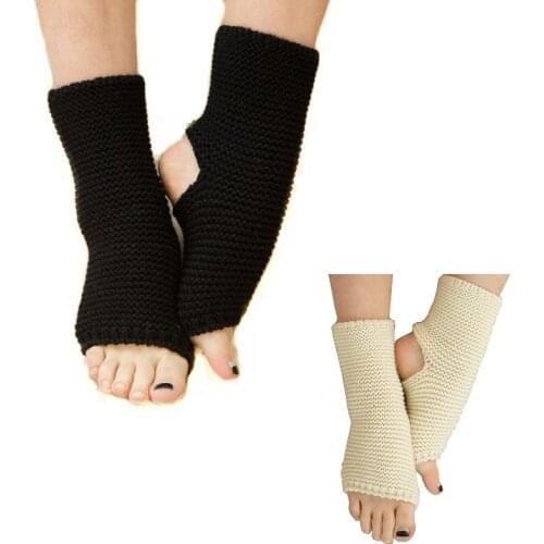 2 Pairs Autumn/Winter Women Yoga Latin Dancing Socks Knitted Thicker Keep Warm Acrylic Ballet Leggings and Boot Socks