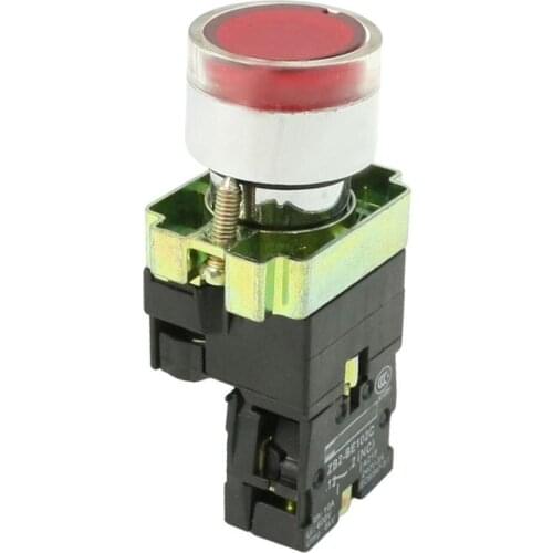 10A Ith 600Volt Ui NC. SPST Red Indicator Lamp Momentary Push Button Switch