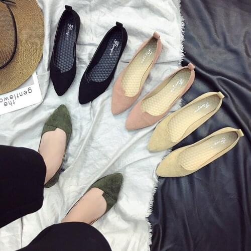 2020 Four Seasons New Flat Bottom Non-slip Solid Color Versatile Casual Mouth Comfort Suede Fashion Trend Womens Shoes B20-80