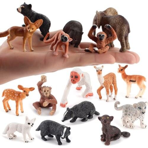 28 Kinds Mini Animal Figure Collectible Toys Wild Animal Cognition Action Figures Kids Plastic Model Toys