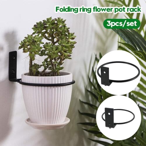 3 Pcs Plant Holder Ring Flower Pot Holder Wall Mounted Metal Planter Shelf Home Decor Hangers Outdoor Decorative 4/6 Inch