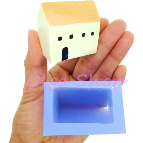 FYL795 42.6mm x 25.9mm x 39.4mm 3D House Silicone Mold Fondant Cake Decoration Candy Chocolate Resin Clay Art Miniaturesweets