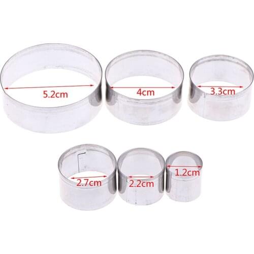 5/6pcs Stainless Steel Round Polymer Clay Cutter Molds Pottery Ceramic Cutting Mould Diy Tools