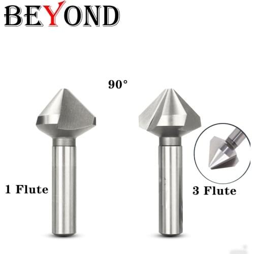 BEYOND 90 Degree Countersink Metal Chamfering Milling Tool 1 3 Flute Chamfer Tools Drill Bit 6.3-35mm Single Edge Three Edge