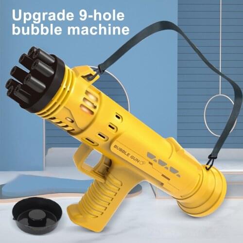 9-Hole Cool Bubble Machine Girls &Boys Automatic Bubble Toy Birthday Gift Huge Amount Bubble Maker For Summer