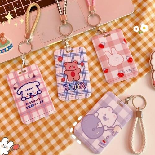 Women Men Retractable Business Card Holder Cartoon Cute Credit Card Holders Bank ID Holders Badge Child Bus Card Cover Case