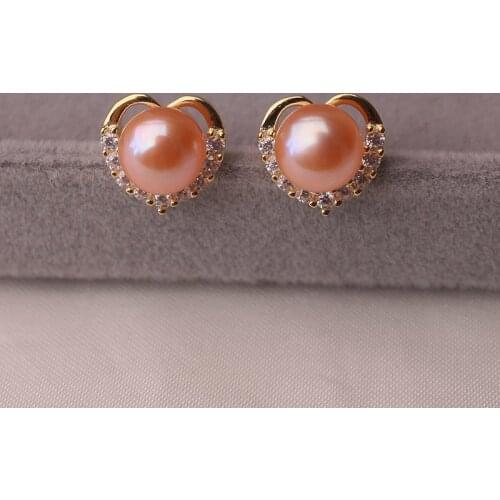 Elegant Womens Pearl Earrings Fashion Inlay Zircon Heart Earrings for Bridal Earrings Wedding Jewelry Party Earrings Gifts