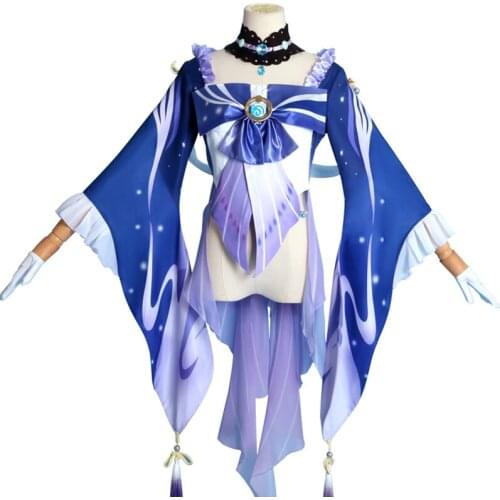 Genshin Impact Cos Sangonomiya Kokomi Purple Gradient Cosplay Halloween Costume Free Shipping T