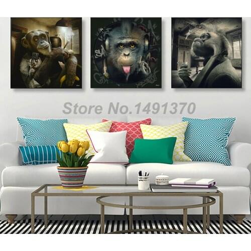 Sylvain Binet Animal Graffiti Art Monkey Painting Posters Decorative Wall Art Canvas Pictures For Living Room Home Decor